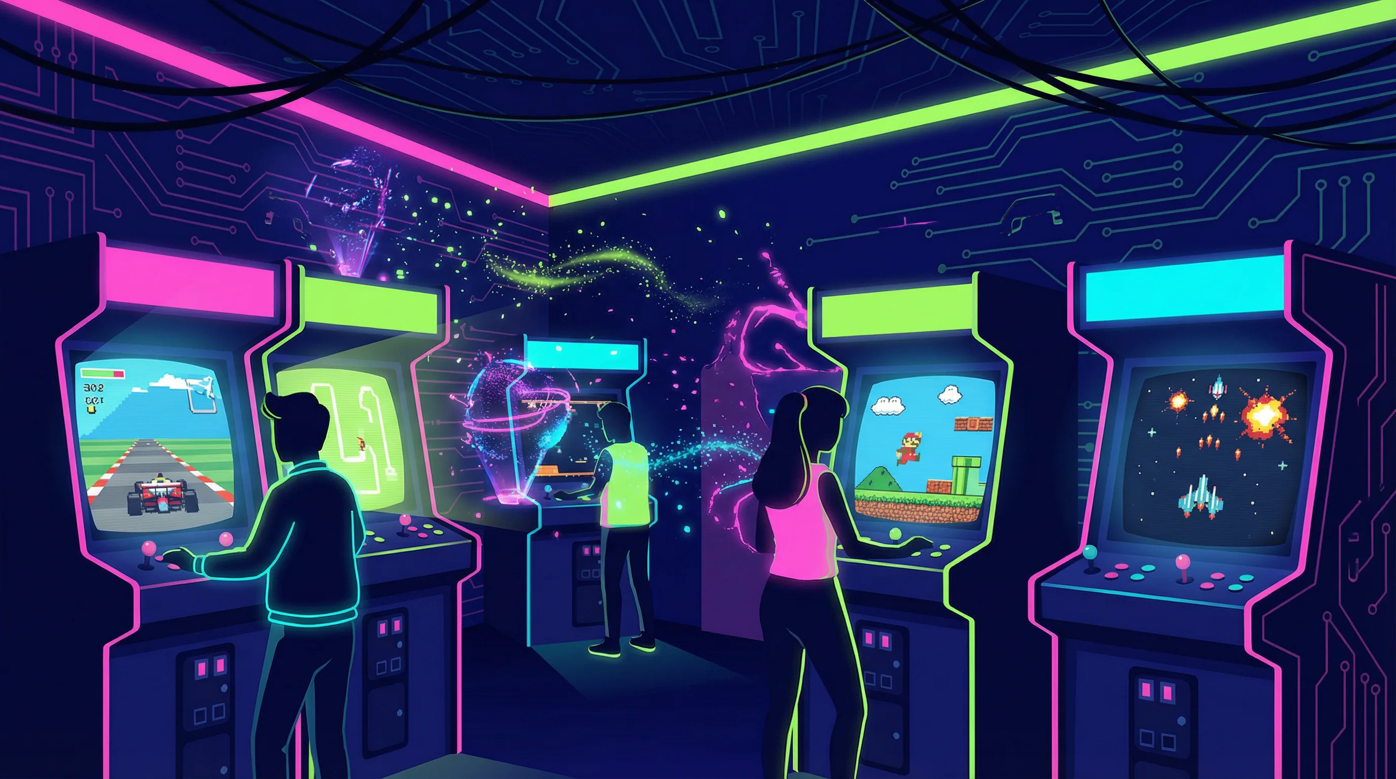 电子试玩-免费游戏体验-霓虹游戏厅风格